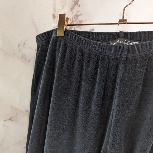 Dolls Kill X Monsters Pants Women 2X Black Flare Wide Leg Velour Bat Embroidered - Picture 2 of 13